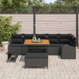 vidaXL Tuinbank Set met kussen met opslag met kussen 9 pcs Zwart