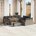 vidaXL Garden Sofa Set with cushion with storage with cushion 13 pcs Black