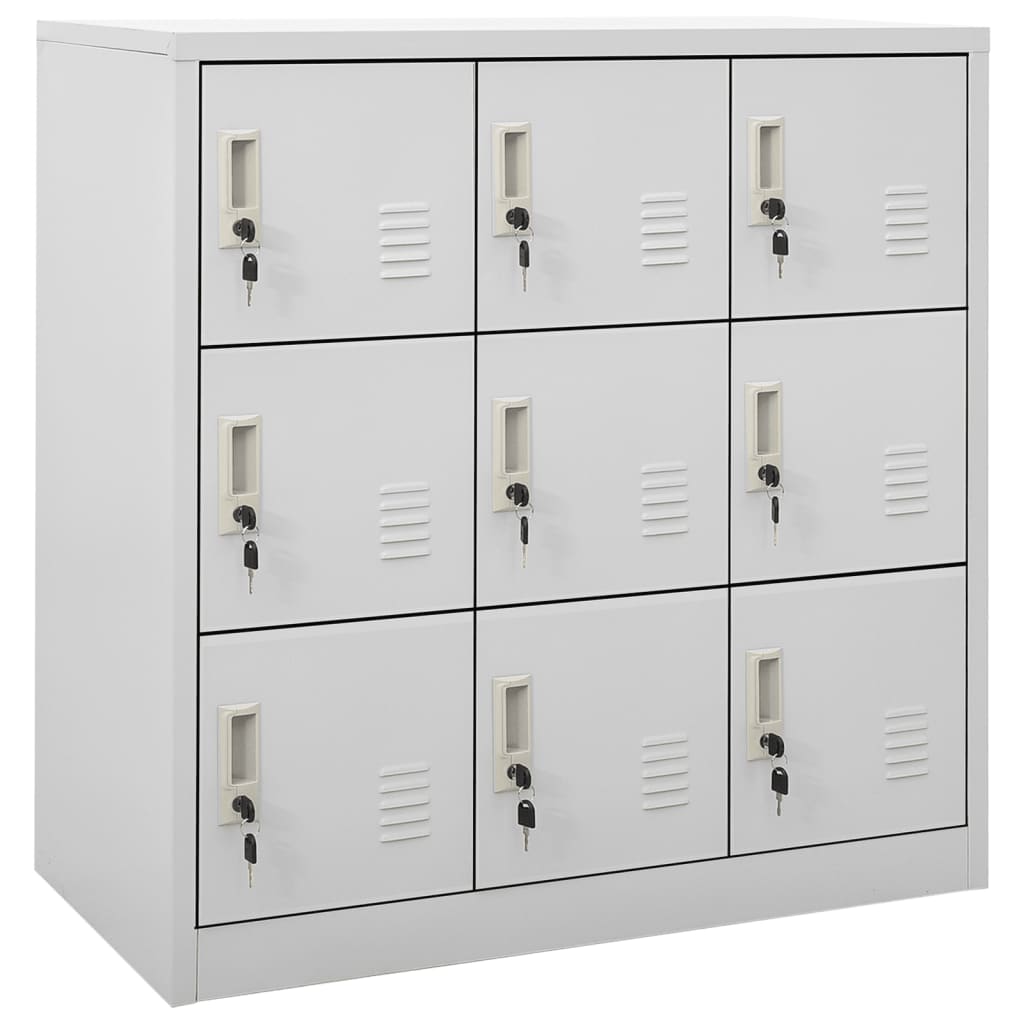vidaXL Lockerkasten 2 st 90x45x92,5 cm staal lichtgrijs