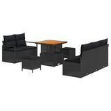 vidaXL Tuinbank Set met kussen met opslag met kussen 8 pcs Zwart
