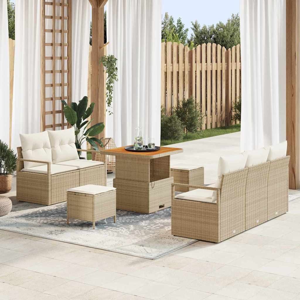 vidaXL Tuinbank Set met kussen met opslag met kussen 8 pcs Zwart