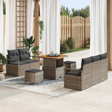 vidaXL Tuinbank Set met kussen met opslag met kussen 8 pcs Zwart