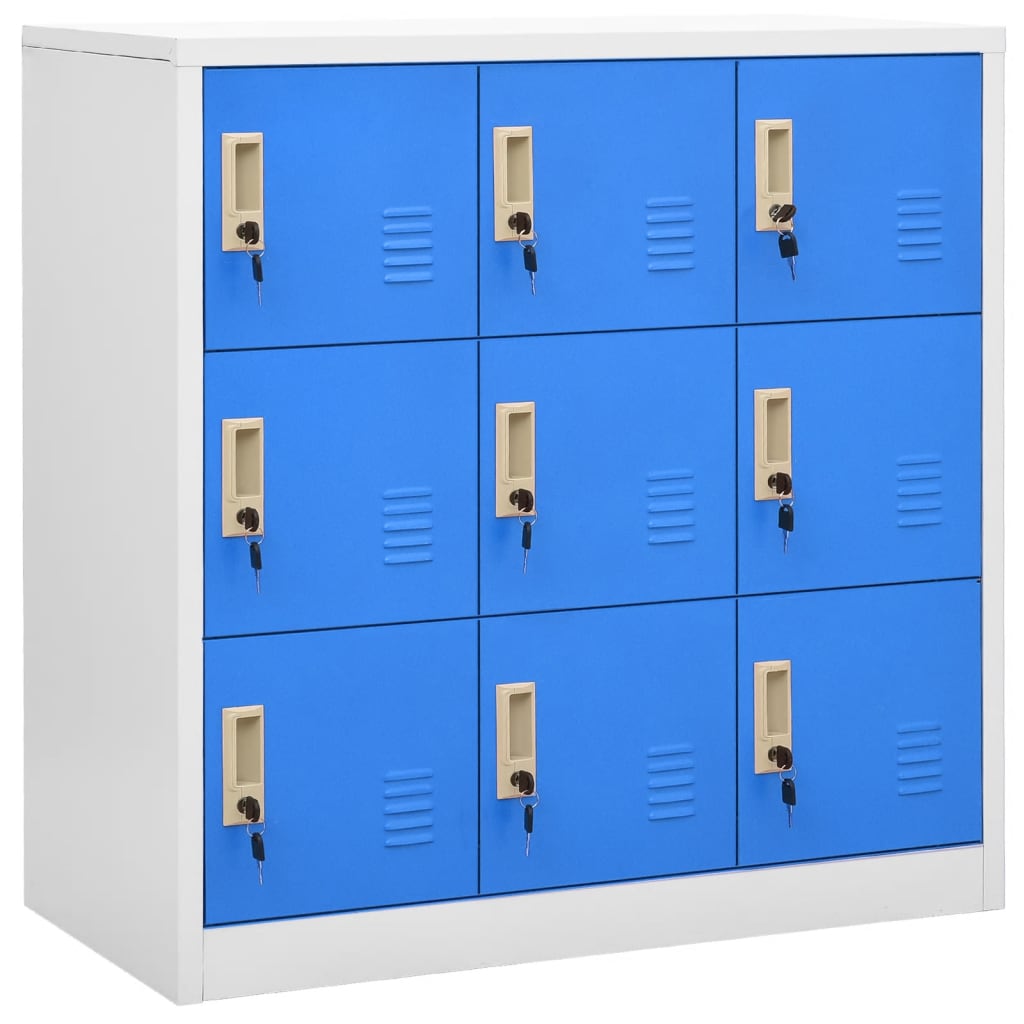 vidaXL Lockerkasten 2 st 90x45x92,5 cm staal lichtgrijs