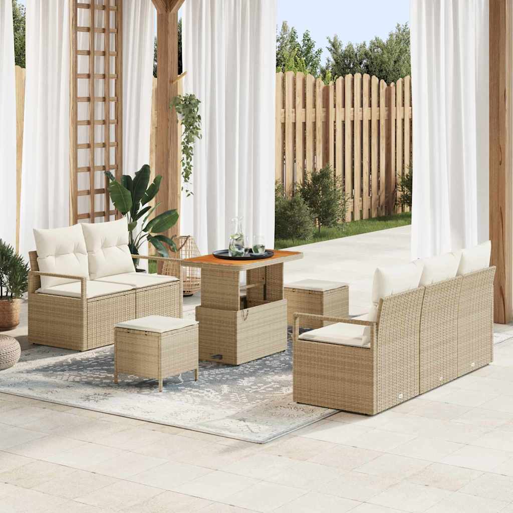 vidaXL Tuinbank Set met kussen met opslag met kussen 8 pcs Zwart