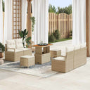 vidaXL Tuinbank Set met kussen met opslag met kussen 8 pcs Zwart
