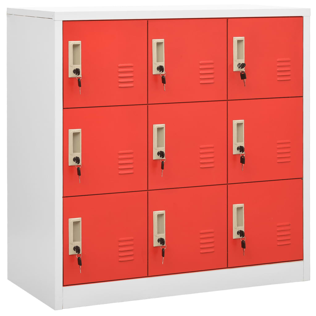 vidaXL Lockerkasten 2 st 90x45x92,5 cm staal lichtgrijs