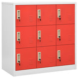 vidaXL Lockerkasten 2 st 90x45x92,5 cm staal lichtgrijs
