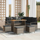 vidaXL Tuinbank Set met kussen met opslag met kussen 8 pcs Zwart