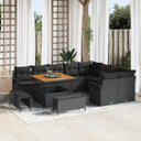 vidaXL Tuinbank Set met kussen met opslag met kussen 12 pcs Zwart