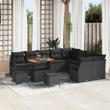 vidaXL Tuinbank Set met kussen met opslag met kussen 12 pcs Zwart