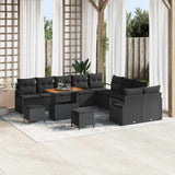 vidaXL Tuinbank Set met kussen met opslag met kussen 13 pcs Zwart