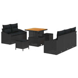 vidaXL Tuinbank Set met kussen met opslag met kussen 8 pcs Zwart