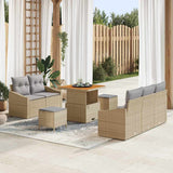 vidaXL Tuinbank Set met kussen met opslag met kussen 8 pcs Zwart
