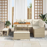 vidaXL Tuinbank Set met kussen met opslag 8 pcs Zwart Poly rattan