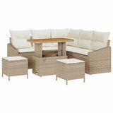 vidaXL Tuinbank Set met kussen met opslag 8 pcs Zwart Poly rattan
