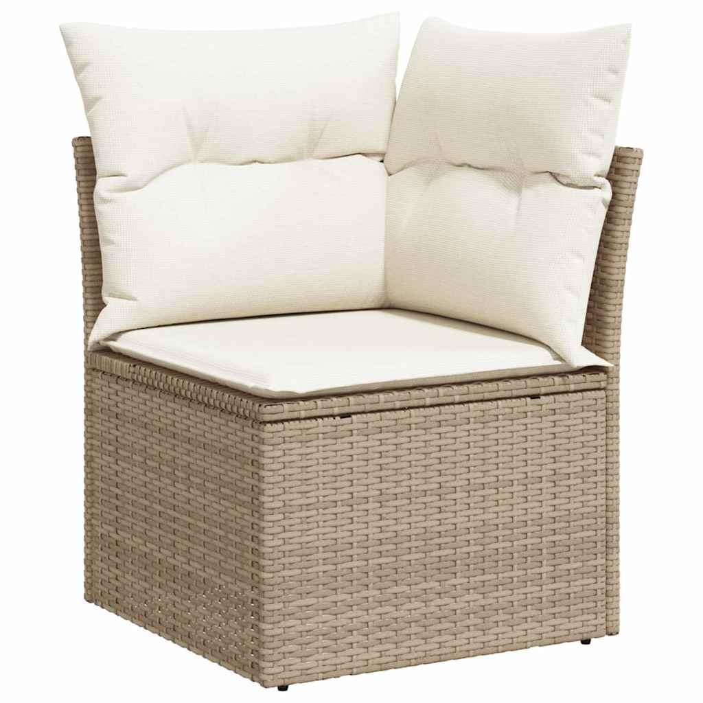 vidaXL Tuinbank Set met kussen met opslag 12 pcs Zwart Poly rattan