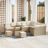 vidaXL Tuinbank Set met kussen met opslag 12 pcs Zwart Poly rattan