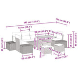 vidaXL Tuinbank Set met kussen met opslag 10 pcs Zwart Poly rattan