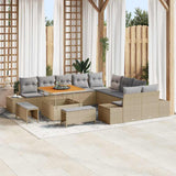 vidaXL Tuinbank Set met kussen met opslag 13 pcs Zwart Poly rattan