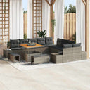 vidaXL Tuinbank Set met kussen met opslag 13 pcs Zwart Poly rattan