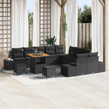 vidaXL Tuinbank Set met kussen met opslag 13 pcs Zwart Poly rattan