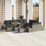vidaXL Tuinbank Set met kussen met opslag 13 pcs Zwart Poly rattan