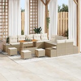 vidaXL Tuinbank Set met kussen met opslag 13 pcs Zwart Poly rattan