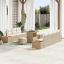 vidaXL Tuinbank Set met kussen met opslag 10 pcs Zwart Poly rattan