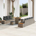 vidaXL Tuinbank Set met kussen met opslag 10 pcs Zwart Poly rattan
