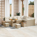 vidaXL Tuinbank Set met kussen met opslag 12 pcs Zwart Poly rattan