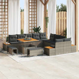 vidaXL Tuinbank Set met kussen met opslag 13 pcs Zwart Poly rattan