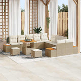 vidaXL Tuinbank Set met kussen met opslag 13 pcs Zwart Poly rattan