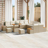 vidaXL Tuinbank Set met kussen met opslag 13 pcs Zwart Poly rattan