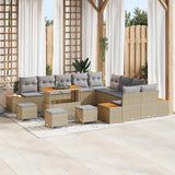 vidaXL Tuinbank Set met kussen met opslag 13 pcs Zwart Poly rattan