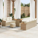 vidaXL Tuinbank Set met kussen 14 pcs Zwart poly rattan