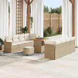 vidaXL Garden Sofa Set with cushions 12 pcs Black poly rattan