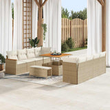 vidaXL Garden Sofa Set with cushions 12 pcs Black poly rattan