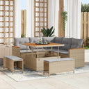 vidaXL Tuinbank Set met kussen 8 pcs Zwart Poly rattan