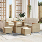 vidaXL Tuinbank Set met kussen 8 pcs Zwart Poly rattan