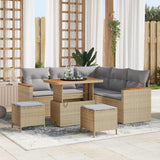vidaXL Tuinbank Set met kussen 8 pcs Zwart Poly rattan