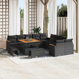vidaXL Tuinbank Set met kussen 13 pcs Zwart poly rattan