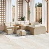 vidaXL Tuinbank Set met kussen 13 pcs Zwart poly rattan