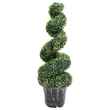 vidaXL Kunstplant met pot buxus spiraal 117 cm groen