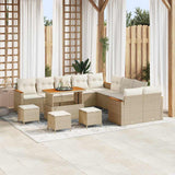 vidaXL Tuinbank Set met kussen 13 pcs Zwart poly rattan