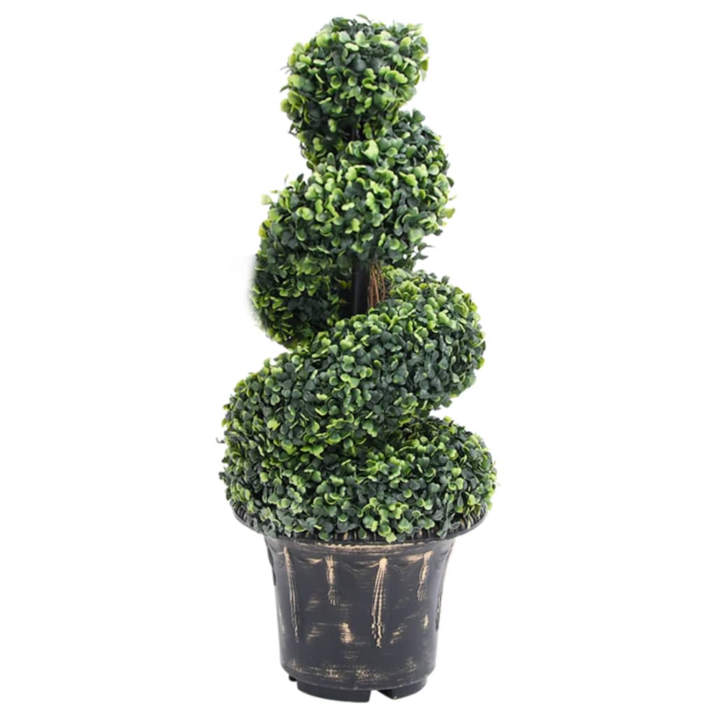 vidaXL Kunstplant met pot buxus spiraal 117 cm groen