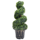 vidaXL Kunstplant met pot buxus spiraal 117 cm groen