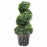 vidaXL Kunstplant met pot buxus spiraal 117 cm groen
