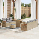 vidaXL Tuinbank Set met kussen 13 pcs Zwart poly rattan