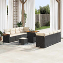 vidaXL Tuinbank Set met kussen 12 pcs Zwart poly rattan