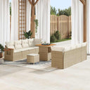 vidaXL Tuinbank Set met kussen 12 pcs Zwart poly rattan
